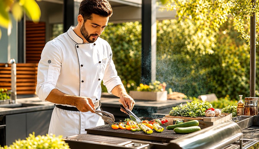 Private chef preparing gourmet dinner at villa, Costa Tropical